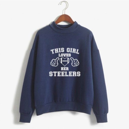 This Girl Loves Her steelers Turtleneck pullovers men women Casual Print hoodie Streetwear Fashion Sweatshirt Fall 3