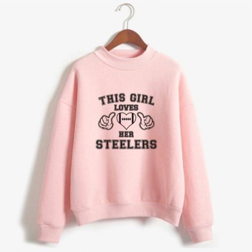 This Girl Loves Her steelers Turtleneck pullovers men women Casual Print hoodie Streetwear Fashion Sweatshirt Fall 4