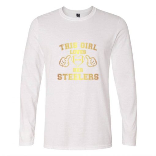 This Loves Her Steelers T shirt Print Cotton Long Sleeve T shirt Regular Long Sleeve Tops 1