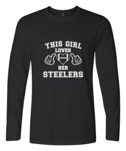 This Loves Her Steelers T shirt Print Cotton Long Sleeve T shirt Regular Long Sleeve Tops 3