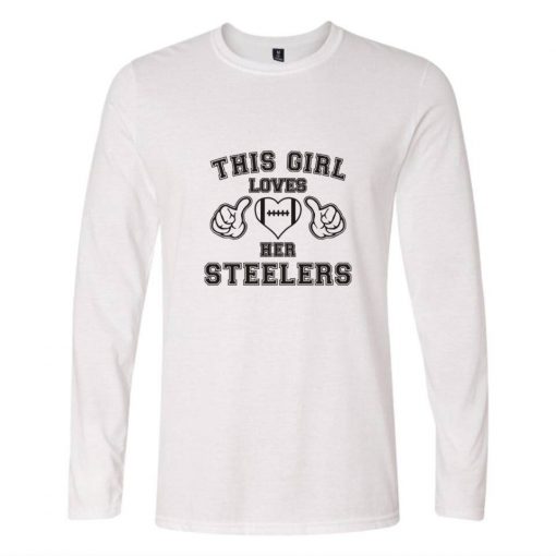 This Loves Her Steelers T shirt Print Cotton Long Sleeve T shirt Regular Long Sleeve Tops 4
