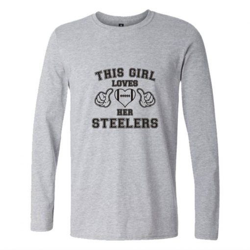 This Loves Her Steelers T shirt Print Cotton Long Sleeve T shirt Regular Long Sleeve Tops 5