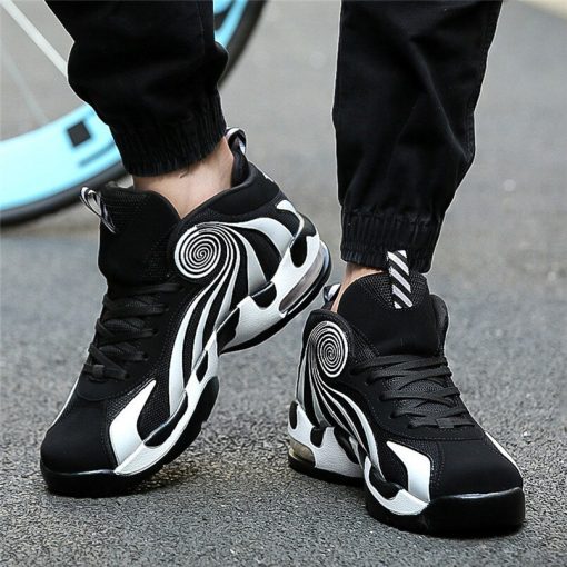 2019 Men s shock absorbing non slip basketball shoes fashion comfortable breathable sneakers basketball shoes high 2