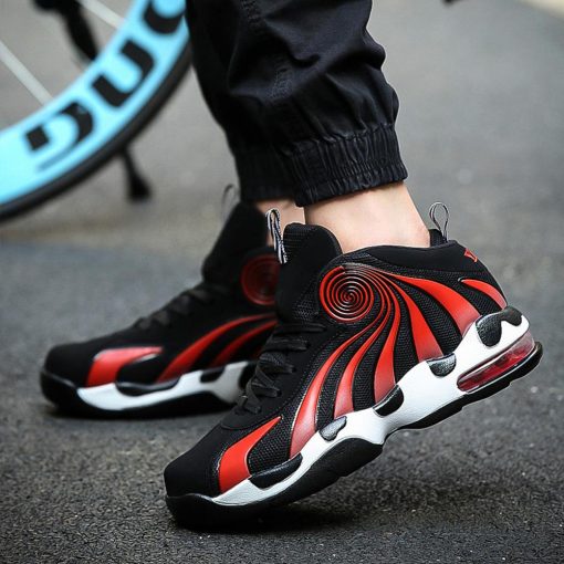 2019 Men s shock absorbing non slip basketball shoes fashion comfortable breathable sneakers basketball shoes high