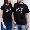 2019 NEW KING QUEEN Letter Printed Black Tshirts 2019 Summer Casual Cotton Short Sleeve Tees Tops