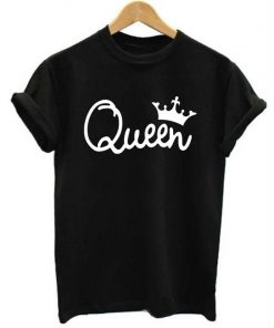 2019 NEW KING QUEEN Letter Printed Black Tshirts 2019 Summer Casual Cotton Short Sleeve Tees Tops 3
