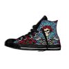 2019 New Fashion Casual Breathable Shoes Lace Up Grateful Dead Roses Walking Shoes Lightweight High Top 1