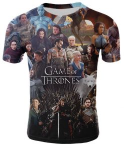 2019 Spring Autumn Game of Thrones figure cosplay costume tshirt tee shirts Loose Fit Casual Men