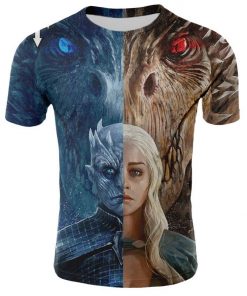 2019 Spring Autumn Game of Thrones figure cosplay costume tshirt tee shirts Loose Fit Casual Men 3