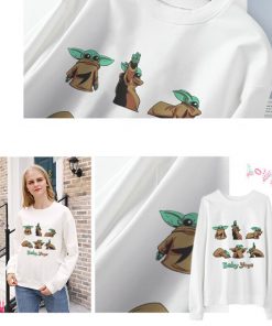 2020 Harajuku Baby Yoda Shirt Aesthetic Clothes Women Hoodies Sweatshirt Pokemon Women Kawaii Clothes Hoody Pullover 1