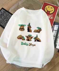 2020 Harajuku Baby Yoda Shirt Aesthetic Clothes Women Hoodies Sweatshirt Pokemon Women Kawaii Clothes Hoody Pullover 2