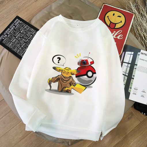 2020 Harajuku Baby Yoda Shirt Aesthetic Clothes Women Hoodies Sweatshirt Pokemon Women Kawaii Clothes Hoody Pullover 5