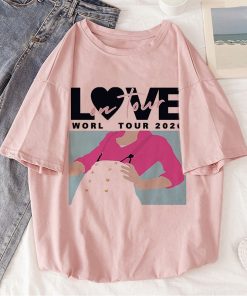 2020 Summer Harry Styles Casual Pink Tshirt Aesthetic Clothes Couple Rap Shirt Hip hop Harajuku Vogue 2