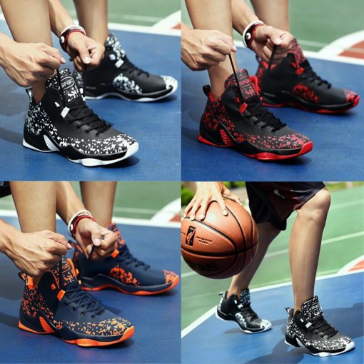 AFFINEST Basketball Shoes For Men Sneakers Jumping Shoes High Top Lace Up Ankle Air Cushion Sport 5