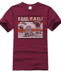 AT AT Epic Fail Star Wars Mens Tshirt Darth Vader Faddish Tops Shirts O Neck Summer 5