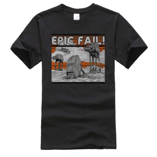 AT AT Epic Fail Star Wars Mens Tshirt Darth Vader Faddish Tops Shirts O Neck Summer