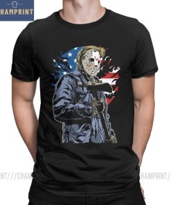 American Horror T Shirt Men Cotton Leisure T Shirts Halloween Friday the 13th Jason Voorhees Freddy