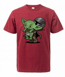 Baby Yoda Figure Men s Tshirt Oversized Bebe Yoda T Shirt The Child Mandalorian Summer Cotton 1