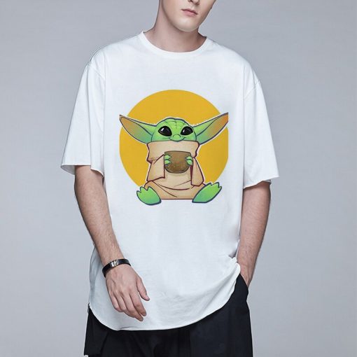 Baby Yoda Mandalorian Men T Shirt Harajuku Star Wars T Shirt Hip Hop Men Top Tees 3