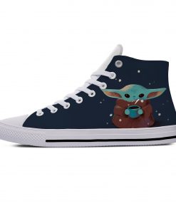 Baby Yoda Mandalorian Star Wars Cartoon Cute Funny Casual Canvas Shoes High Top Harajuku Breathable 3D 3
