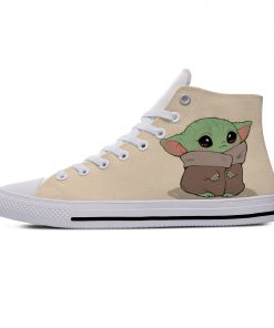 Baby Yoda Mandalorian Star Wars Cartoon Cute Funny Casual Canvas Shoes High Top Harajuku Breathable 3D 5