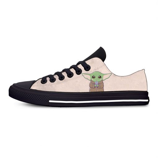 Baby Yoda Mandalorian Star Wars Cartoon Hot Funny Casual Canvas Shoes Low Top Lightweight Breathable 3D 8