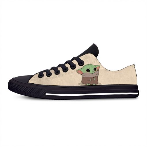 Baby Yoda Mandalorian Star Wars Cartoon Hot Funny Casual Canvas Shoes Low Top Lightweight Breathable 3D 9