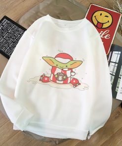 Baby Yoda Shirt Aesthetic Harajuku Hoodies Sweatshirt Pokemon Women Hoodies Women Kawaii Clothes Sweat Femme Thicken 4