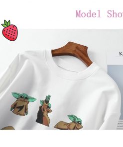 Baby Yoda Shirt Aesthetic Harajuku Hoodies Sweatshirt Pokemon Women Hoodies Women Kawaii Clothes Sweat Femme Thicken 5