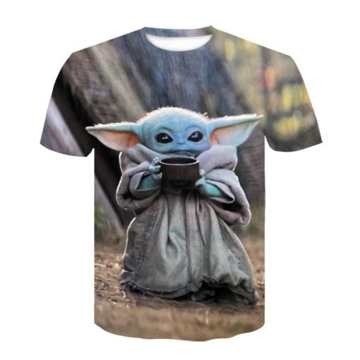Baby Yoda The Mandalorian t shirt 3D printed Funny Tee Shirt Short Sleeve Star Wars men 2