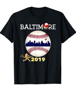 Baltimore Oriole Baseball Tshirt 2019 Skyline and Giant Ball