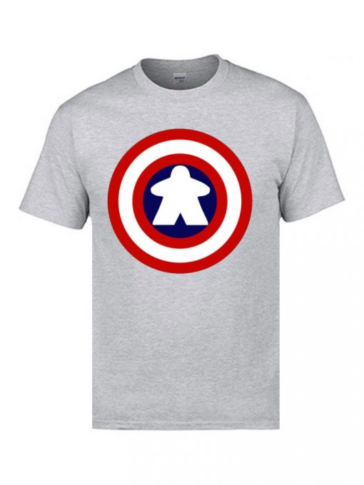 Captain America Tshirts Logo 100 Cotton Men 3D Tshirts Captain Meeple Craft T shirts Top Quality 4