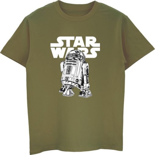 Classic R2D2 T Shirt Star Wars Men Summer 100 Cotton Short Sleeve T shirt Cool Tees 1