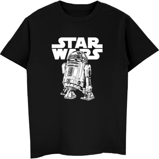 Classic R2D2 T Shirt Star Wars Men Summer 100 Cotton Short Sleeve T shirt Cool Tees