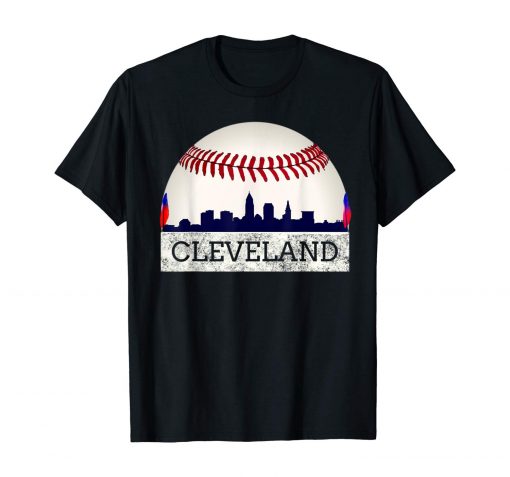 Cleveland Hometown Indian Tribe Tshirt Skyline Giant Ball