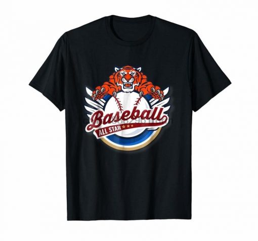 Clothing Tiger Mascot Distressed Detroit Baseball T Shirt 9328
