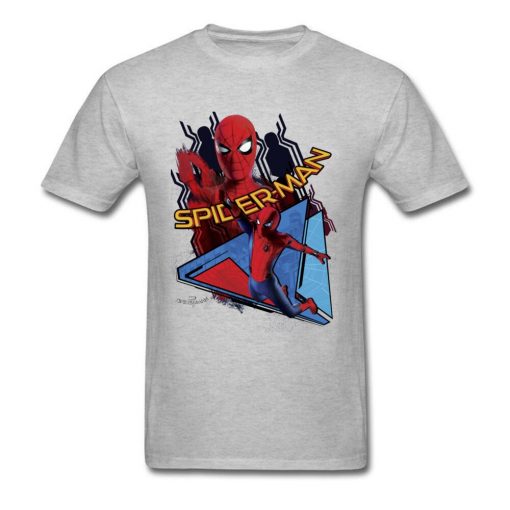 Comic Spiderman T Shirt Mens T shirt Swinging Spider Man Homecoming TShirt Cotton Autumn Crewneck Clothing 1