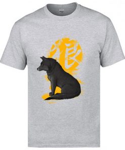 Cool T Shirts Men s Fashion Casual Tops Tees Oversized XXL Ookami Coyote Wolf Printed On 1