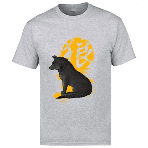 Cool T Shirts Men s Fashion Casual Tops Tees Oversized XXL Ookami Coyote Wolf Printed On 1