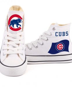 Customized Chicago Cubs Canvas Vulcanize High Top custom Shoes 1