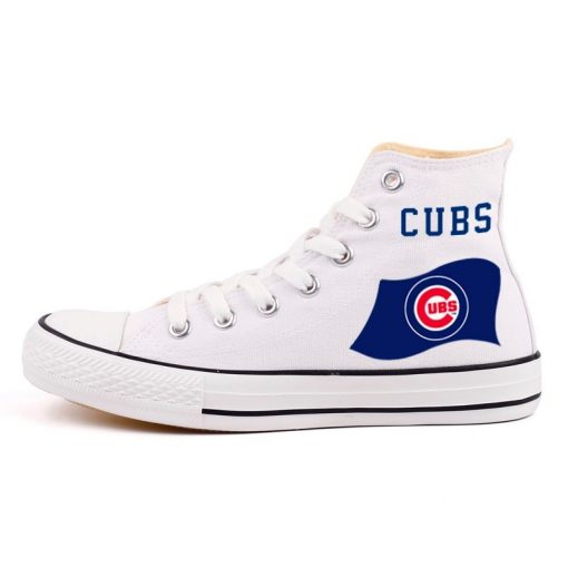 Customized Chicago Cubs Canvas Vulcanize High Top custom Shoes