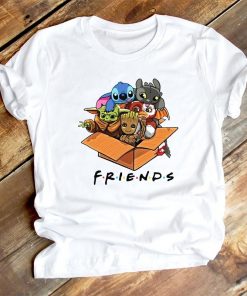 Cute Lilo Stitch Baby Yoda Groot Friend T Shirt Women Clothes Casual Cartoon O Neck Short