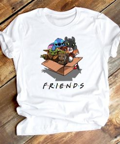 Cute Lilo Stitch Baby Yoda Groot Friend T Shirt Women Clothes Casual Cartoon O Neck Short 3