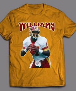 DOUG WILLIAMS THROWBACK Tops Tee T Shirt REDSKINS OLDSKOOL ARTWORK FULL FRONT OF T Shirt Latest