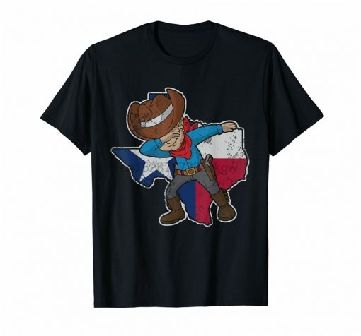 Dabbing Cowboy Texas Shirt Texan Flag Map T Shirt Loose Plus Size Tee Shirt