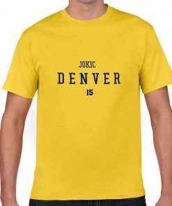 Denver Nuggets Number 15 Nikola Jokic 2019 best selling New men s COTTON Short Shirt for 4