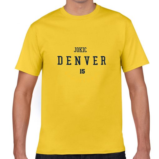 Denver Nuggets Number 15 Nikola Jokic 2019 best selling New men s COTTON Short Shirt for 4