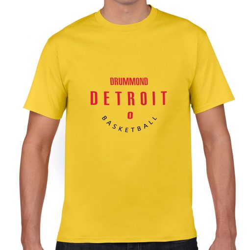 Detroit Pistons NO 0 Andre Drummond Men Basketball Jersey Tee Shirts Fashion Man streetwear tshirt 3