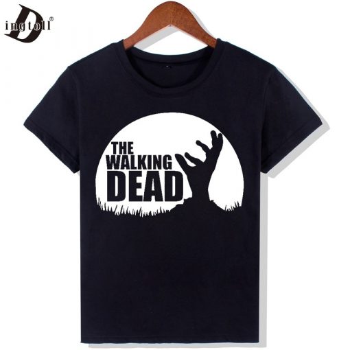 Dingtoll The Walking Dead Fashion T Shirts Women New Funny O Neck Top Letters Tees Hipster