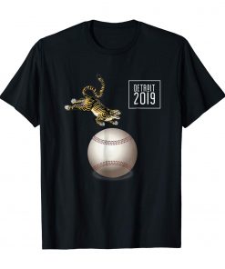 Distressed Tiger Mascot Tshirt Detroit Baseball Design